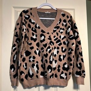 Cheetah V-Neck Sweater